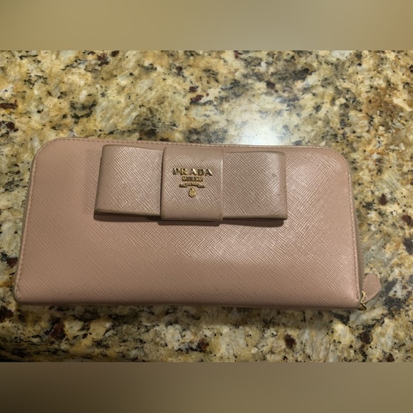 PRADA Large Fiocco Ribbon Wallet in Pale Dusty Pink - Picture 14 of 14